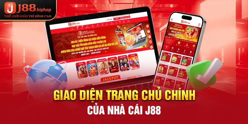 Giao diện trang chủ chính của nhà cái J88